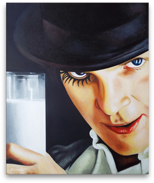 malcolm mcdowell clockwork orange original painting art