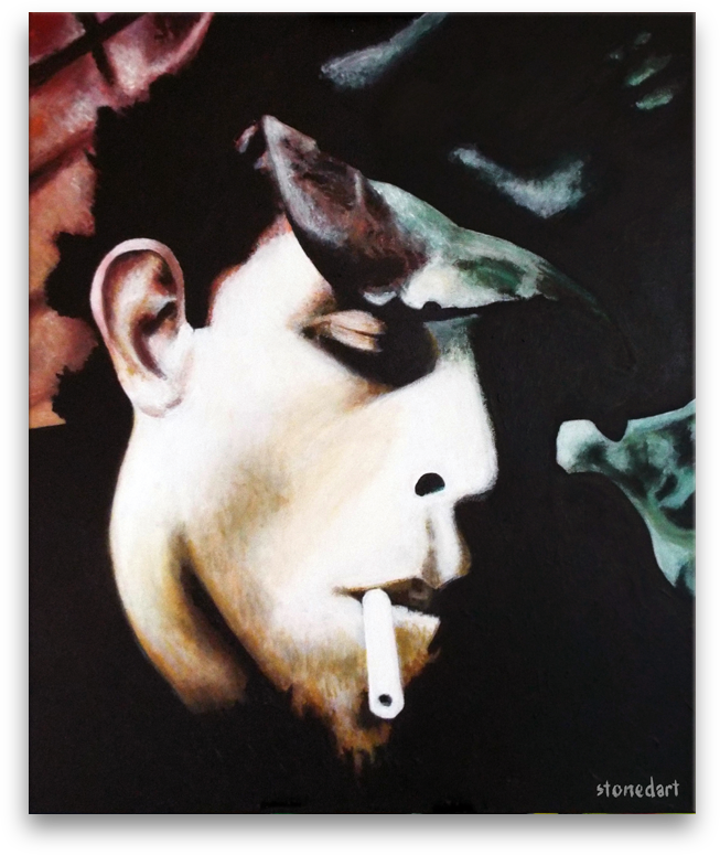 Tom Waits original painting art